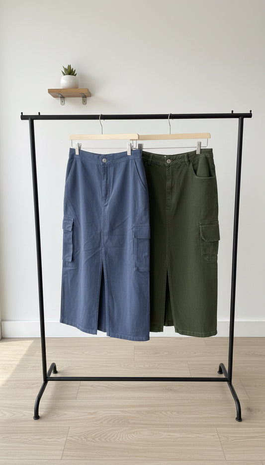 Falda Verde Militar/ Gris