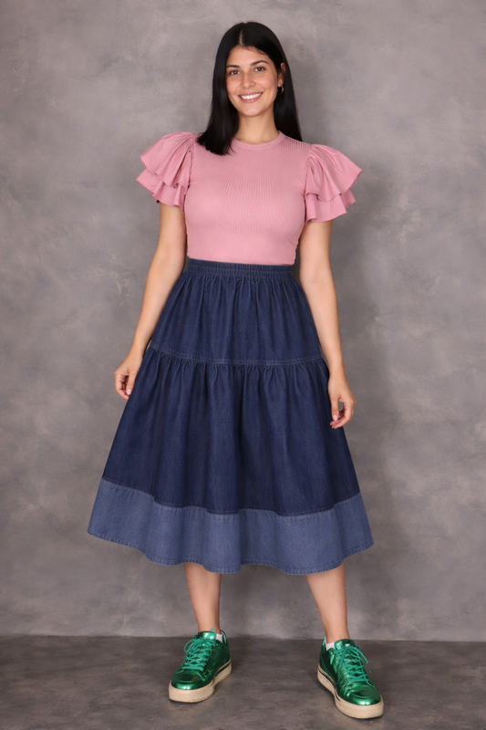 Denim Elegance “falda”